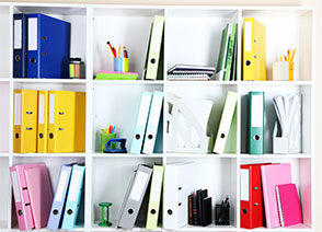 organized box shelves