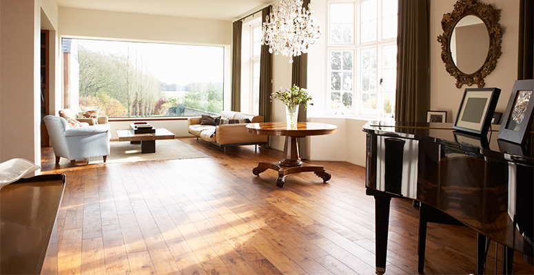 living room hardwood installation