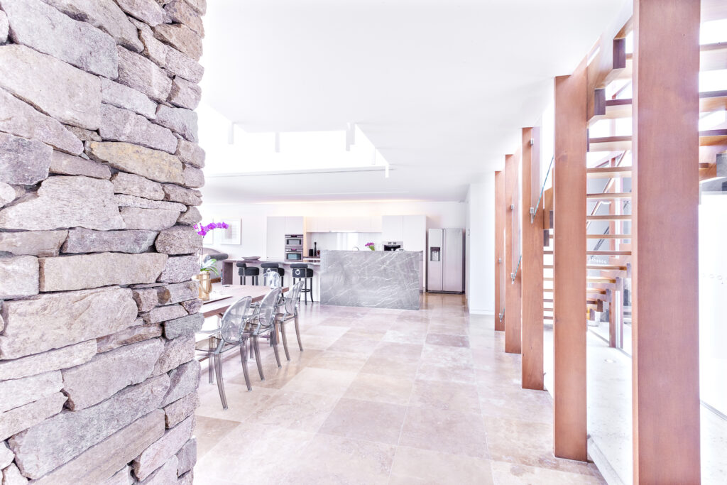 inexpensive luxury vinyl tile in kitchen and dinning room