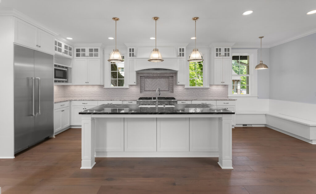 mohawk revelance in tea time high contrast floor with white cabinets