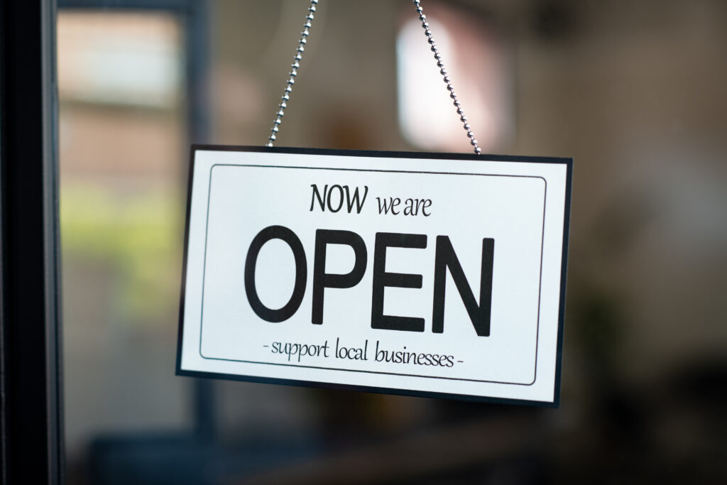 support local business open sign