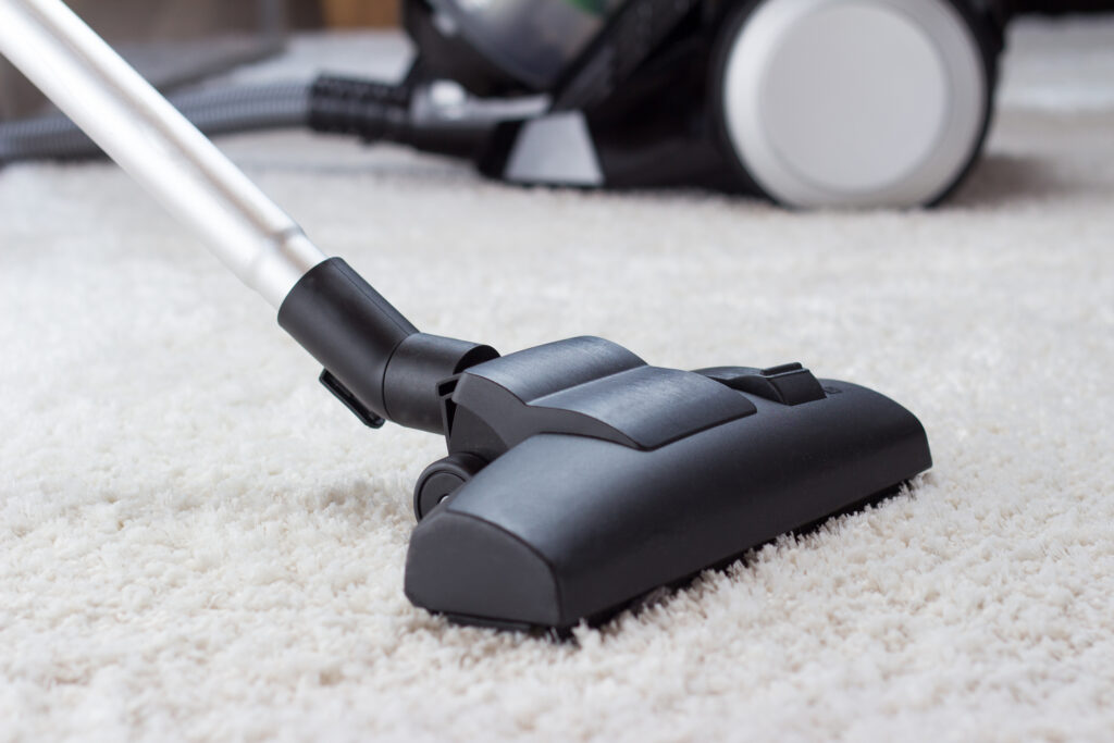 vacuum clean up on carpet