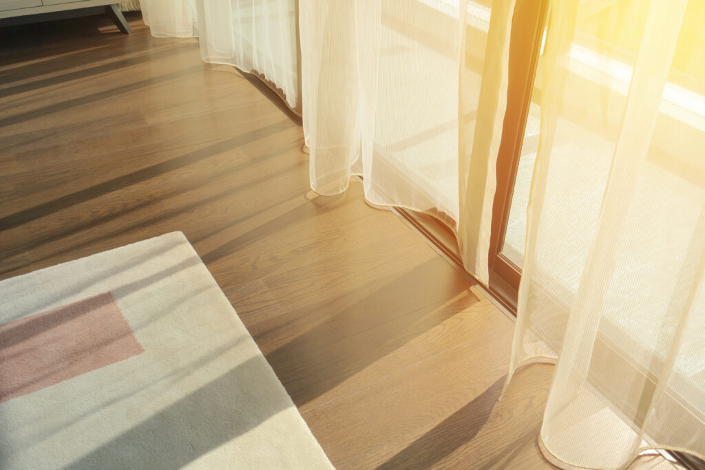 light and shadows change color of flooring