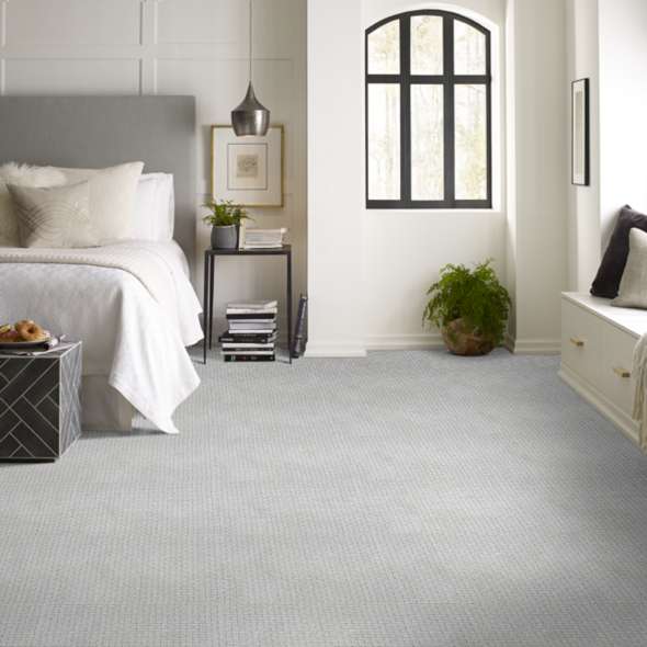 carpet with pattern in bedroom
